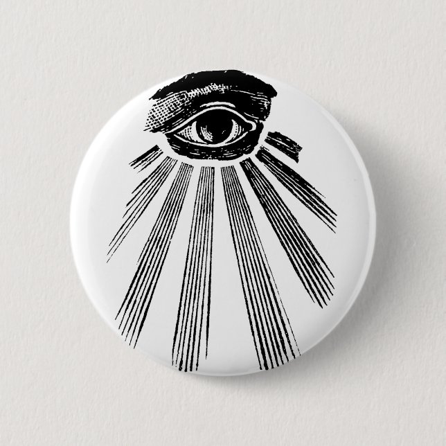 All Seeing Eye Mason 6 Cm Round Badge (Front)