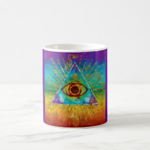 All Seeing Eye Of God - abstract sketchy Art Coffee Mug
