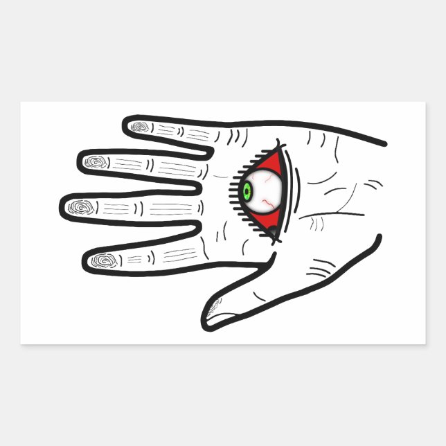 All-Seeing Hand Eye Rectangular Sticker (Front)