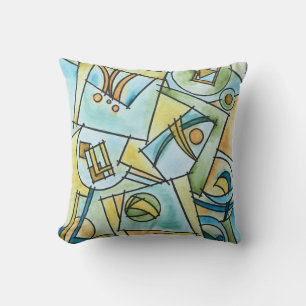All Shapes And Sizes-Hand Painted Modern Geometric Cushion