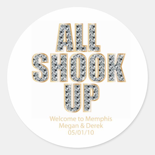 all shook up classic round sticker (Front)