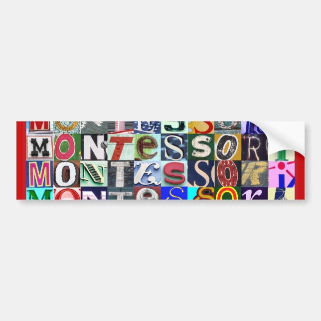 All Signs Point to Montessori! Bumper Sticker (Front)