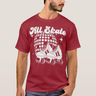 All Skate Retro Vintage 70s Disco Roller Skating T-Shirt