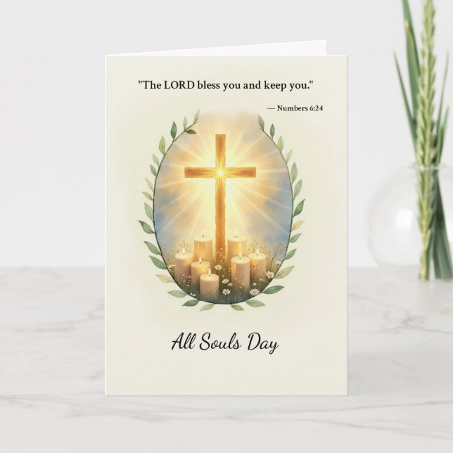 All Souls Day God's Peace and Blessings Scripture Card (Front)