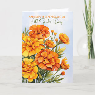 All Souls' Day Remembrance Marigolds Blank Holiday Card