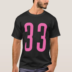 All Sports Fan Favorite Pink Number 33 Jersey T-Shirt