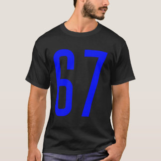 All Sports Fan Favourite Blue Number 67 Jersey T-Shirt