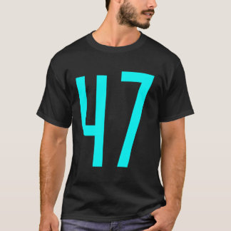 All Sports Fan Favourite Cyan Number 47 Jersey T-Shirt