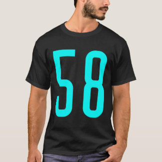 All Sports Fan Favourite Cyan Number 58 Jersey T-Shirt
