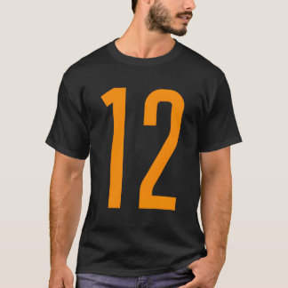 All Sports Fan Favourite Orange Number #12 Jersey T-Shirt