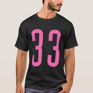 All Sports Fan Favourite Pink Number 33 Jersey T-Shirt