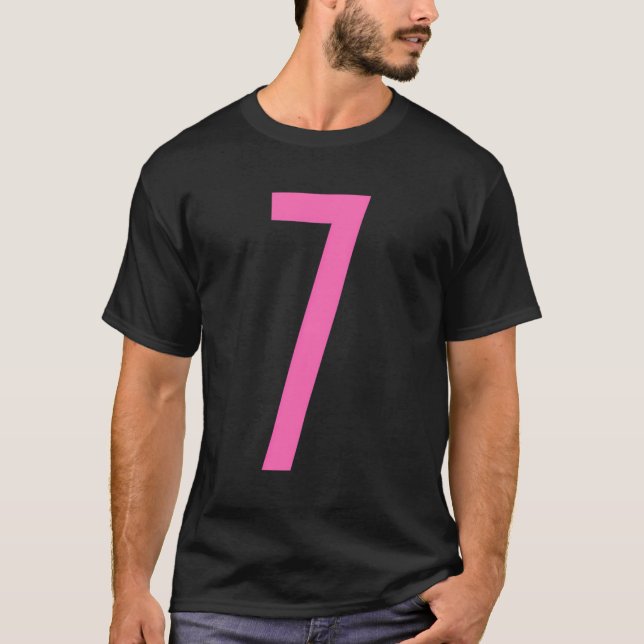 All Sports Fan Favourite Pink Number 7 Jersey T-Shirt (Front)