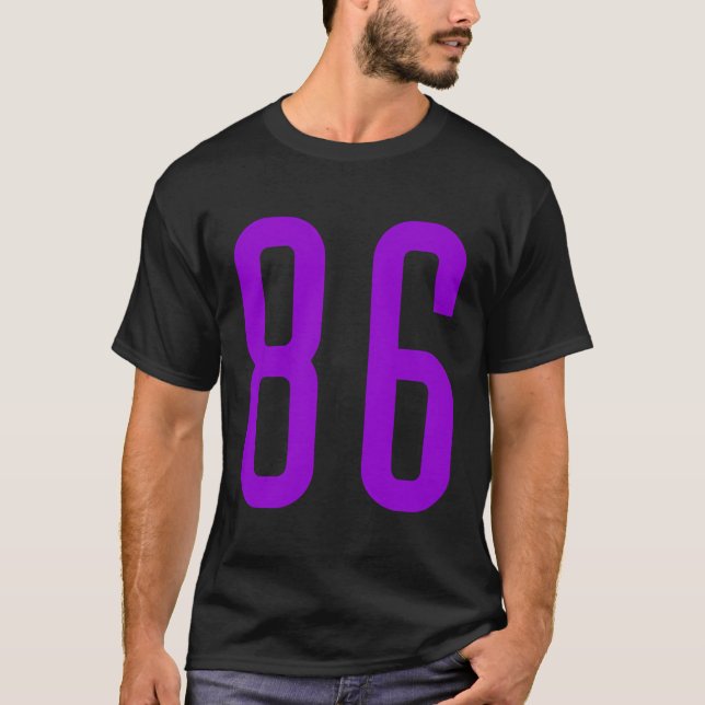 All Sports Fan Favourite Purple Number 86 Jersey T-Shirt (Front)