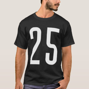 All Sports Fan Favourite White Number 25 Jersey T-Shirt