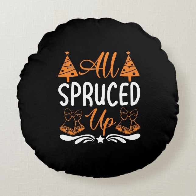 All Spruced Up Christmas Design-85675 Round Cushion (Front)