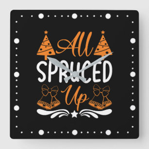 All Spruced Up - Christmas Designs Square Wall Clock