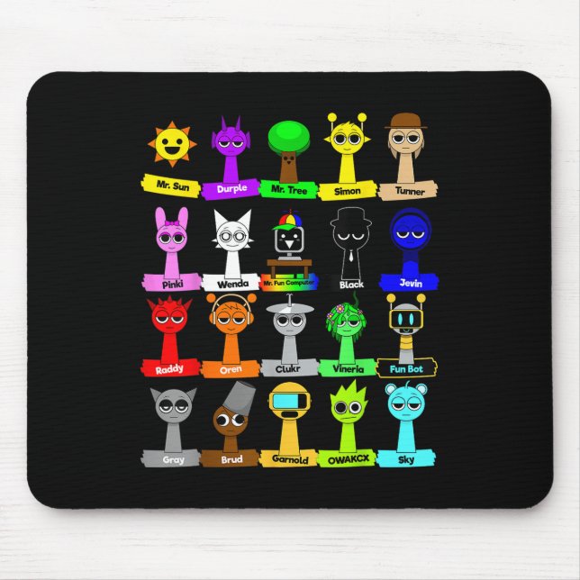 All Sprunki Toys Boys Girls Birthday Decoration Si Mouse Pad (Front)