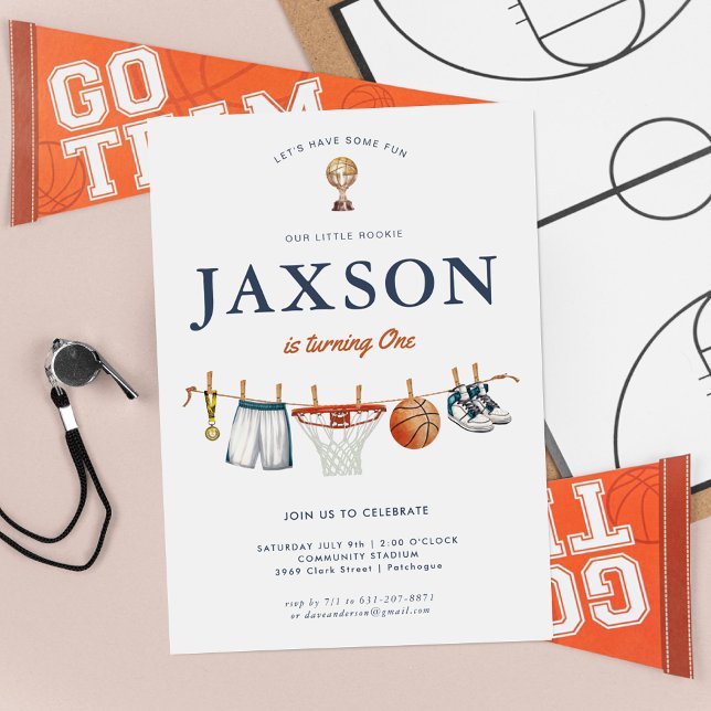 All Star 1st Birthday | Basketball Champ Birthday Invitation (Creator Uploaded)