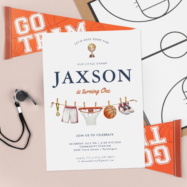 All Star 1st Birthday | Basketball Champ Birthday Invitation (Creator Uploaded)