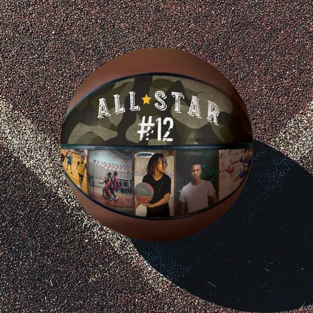 All-Star Army Camouflage Team Number Photo Collage Basketball (Creator Uploaded)