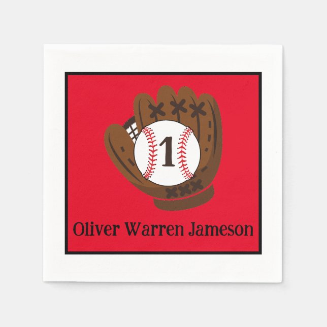 All-Star Baby Boy's 1st Birthday Baby Shower Napkin (Front)