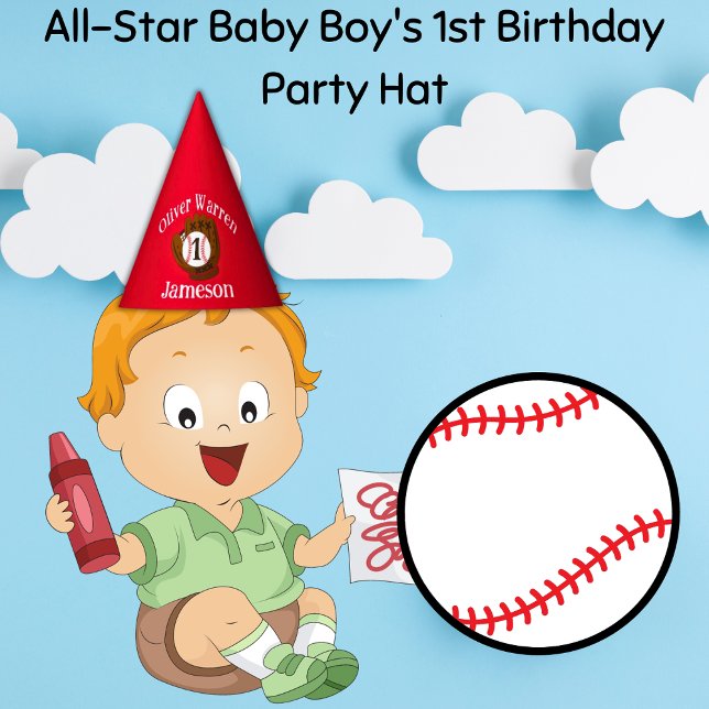 All-Star Baby Boy's 1st Birthday  Party Hat (All-Star Baby Boy's 1st Birthday Party Hats)