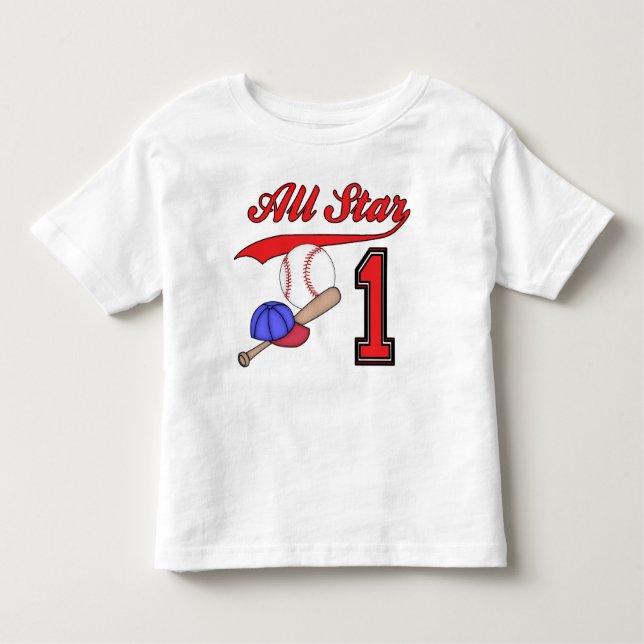 All Star Baseball 1st Birthday Toddler T-Shirt (Front)