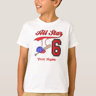 All Star Baseball 6th Birthday Personalised T-Shirt
