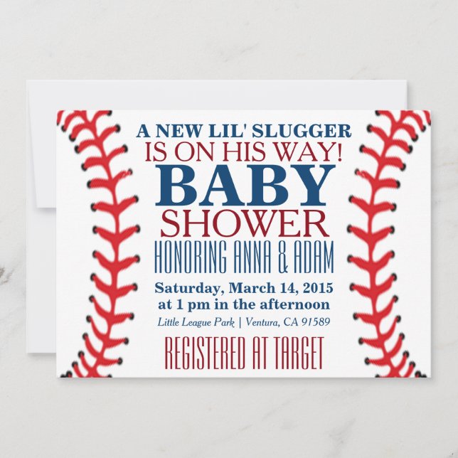All Star Baseball Baby Shower Invitations (Front)