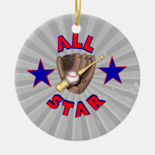 all star baseball player graphic ceramic ornament