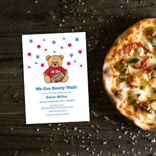All Star Bearly Wait Football Baby Shower  Invitation
