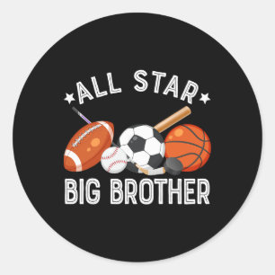 All Star Big Brother Of The Birthday Basketball So Classic Round Sticker