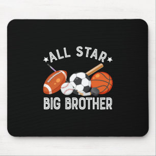 All Star Big Brother Of The Birthday Sketll Soccer Mouse Pad