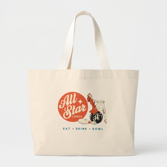 All Star Bowling Large Tote Bag (Front)