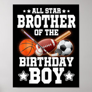 All Star Brother Of The Birthday Boy Basketball So Poster