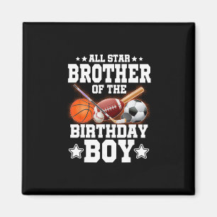 All Star Brother Of The Birthday Boy Sketll Soccer Magnet
