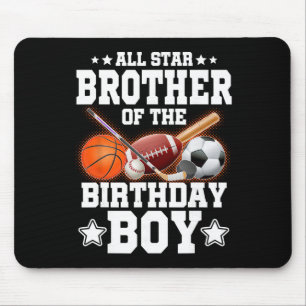 All Star Brother Of The Birthday Boy Sketll Soccer Mouse Pad