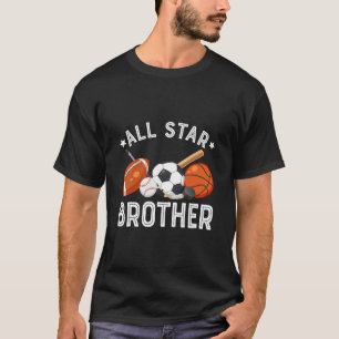 All Star Brother Of The Birthday Boy Sketll Soccer T-Shirt