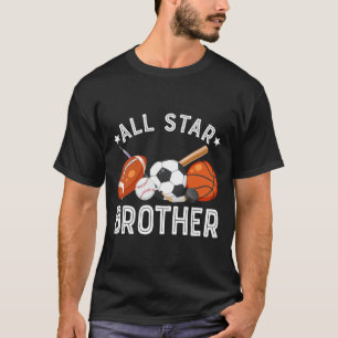 All Star Brother Of The Birthday Boy Sketll Soccer T-Shirt