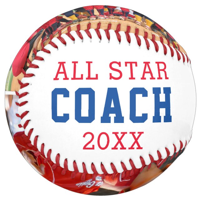 ALL STAR COACH Team Thank You 2 Photo Personalised Softball (Front Left)