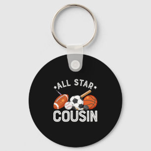 All Star Cousin Of The Birthday Boy Sketll Soccer Key Ring