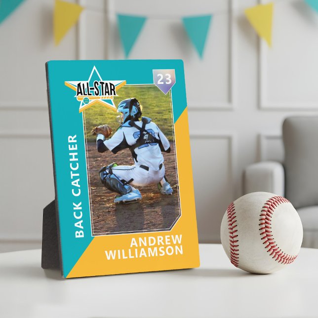 All Star Custom Baseball Card Photo Keepsake Plaque (All Star Custom Baseball Card Photo Keepsake Plaque)