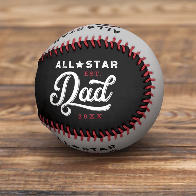 All-Star Dad, Black & Grey Bat & Monogram Baseball (Creator Uploaded)
