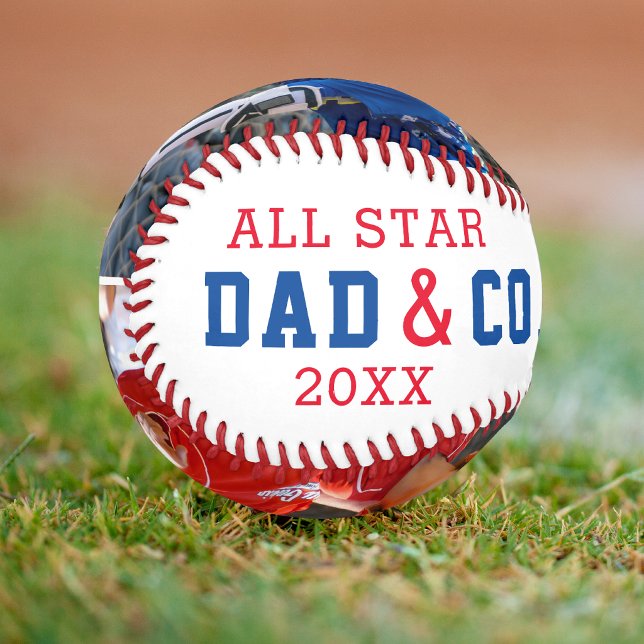ALL STAR DAD & COACH 2 Photo Personalised Baseball (Creator Uploaded)