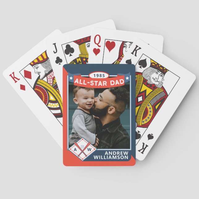 All Star Dad Custom Baseball Card Photo Keepsake (Back)