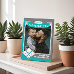 All Star Dad Custom Baseball Card Photo Keepsake Plaque<br><div class="desc">Fun unique and personalised father's day gift for your all-star dad that he'll cherish forever. Special personalised father's day photo baseball card plaque. The plaque is designed to resemble an all-star baseball card with a large photo template to display your all-star dad's photo. Customise with dad's name, birth year along...</div>