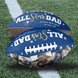 All-Star Dad Father's Day Photo Blue Football<br><div class="desc">Introducing the perfect gift for the All-Star Dad – our Personalised Father's Day Keepsake Football! Whether you’re celebrating Dad on his special day, or want to give him a memorable reminder of his all-star family, this unique, personalised football design is the ideal present. This trendy blue football combines five of...</div>