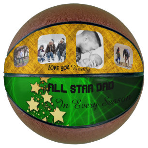 All Star Dad Green and Gold Basketball