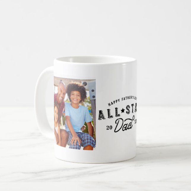 All Star Dad | Happy Father's Day Multiple Photo Coffee Mug (Front Left)