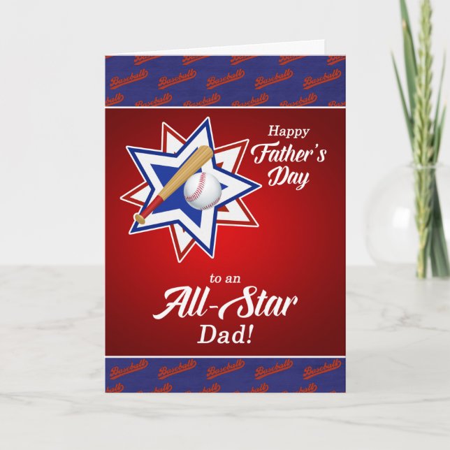 All Star Dad on Father's Day Baseball Sports Card (Front)